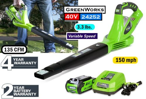 Best Cordless Lightweight Leaf Blower – Greenworks 24252 G-max 40v Review